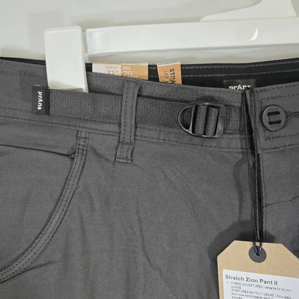 Prana Stetch Zion Pant II Straight Leg Dark Iron outdoor pants 31 x 30 NWT